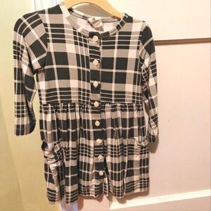 Kate Quinn long sleeve button front pocket dress | green plaid | bamboo